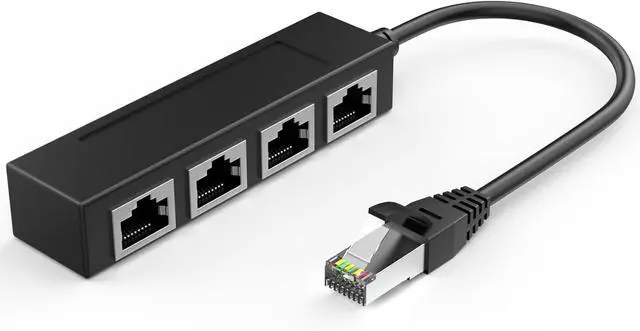 Main image of RJ45 1 Male to 4 x Female LAN Splitter Adapter Cable Suitable Super Cat6, Ethernet Splitter Cable Suitable Super Cat5, Cat5e, Cat6, Cat7 LAN Ethernet Socket Connector Adapter ONE Internet,8inch/0.2m