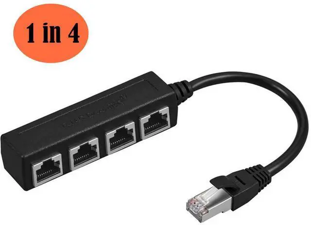 Alt view image 7 of 7 - RJ45 1 Male to 4 x Female LAN Splitter Adapter Cable Suitable Super Cat6, Ethernet Splitter Cable Suitable Super Cat5, Cat5e, Cat6, Cat7 LAN Ethernet Socket Connector Adapter ONE Internet,8inch/0.2m