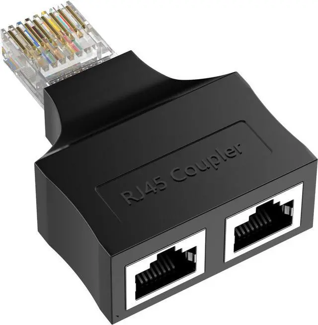 Main image of RJ45 Ethernet Splitter,Ethernet Netork Adapter 1 Male to 2 x Female Super Cat6 LAN Network Adapter Cable Splitter Adopter Suitable Super Cat5,Cat5e,Cat6,Cat7,Cat 8 Socket Connector One Internet