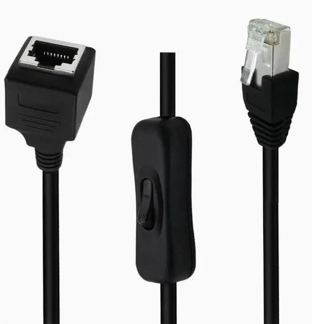 Alt view image 7 of 7 - Cat 6 Male to Female Ethernet Extension Cable with Switch 1000Mbps RJ45 Extension Cable Male Female for Laptop,PC,Router and MC ,Straight, 2ft/60cm