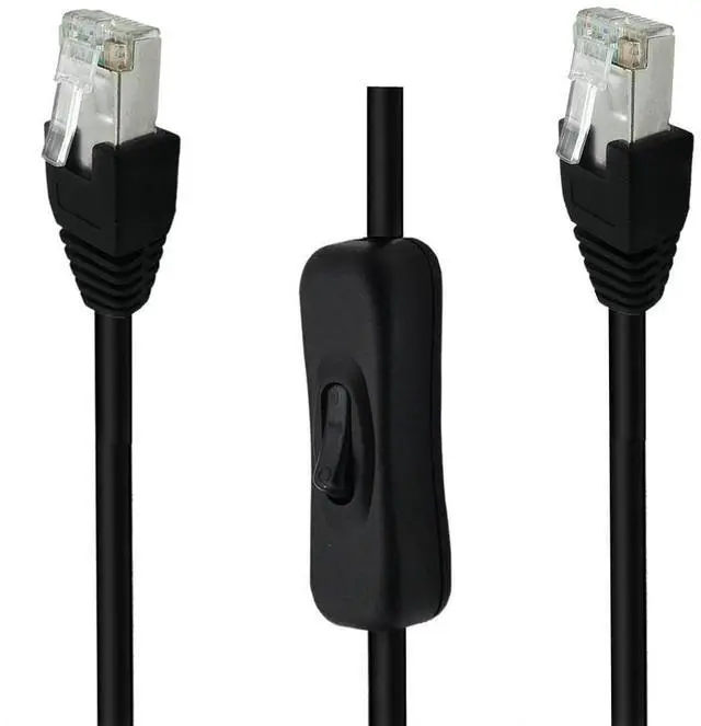 Alt view image 2 of 7 - Cat6 Ethernet Cable with On/Off Switch, RJ45 Male to Male Internet Network Cord, High Speed, Compatible with PC, Laptop, Router, RJ45 M/M Cable with Switch,2ft/60cm