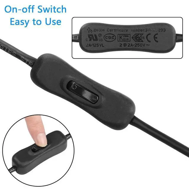 Alt view image 3 of 4 - Cat6 Ethernet Cable with On/Off Switch, RJ45 Male to Male Internet Network Cord, High Speed, , 90 Degree Down Angle RJ45 M/M Cable with Switch,2ft/60cm ,