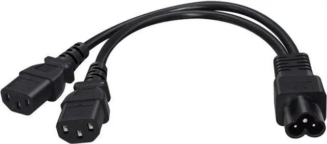 Alt view image 2 of 7 - IEC320 C6 to 2 C13 Y Splitter Power Cord,IEC320 C6 Male to 2*C13 Female Y Split Power Cable,C6 to Dual C13 IEC Splitter,C5 Power Strip,Dual IEC Double,18AWG,1ft/0.3m