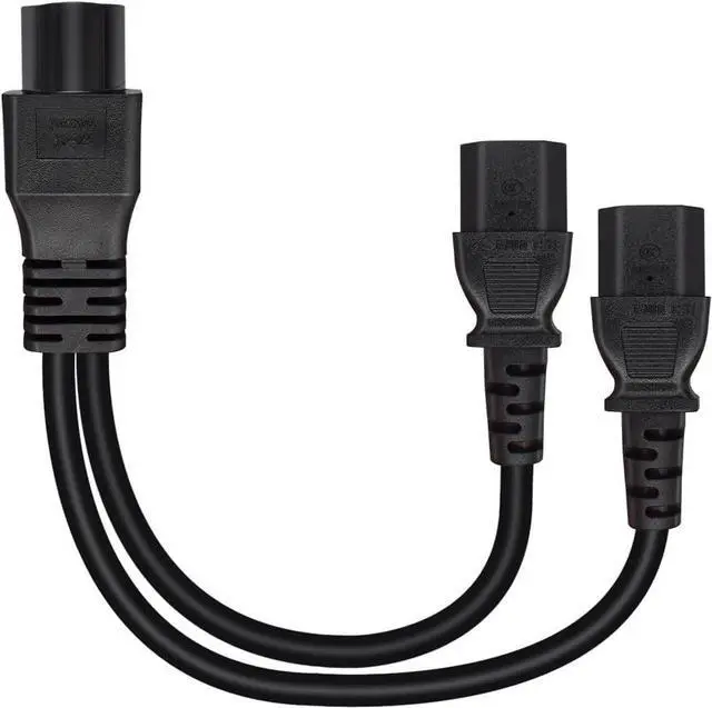 Alt view image 5 of 7 - IEC320 C6 to 2 C13 Y Splitter Power Cord,IEC320 C6 Male to 2*C13 Female Y Split Power Cable,C6 to Dual C13 IEC Splitter,C5 Power Strip,Dual IEC Double,18AWG,1ft/0.3m