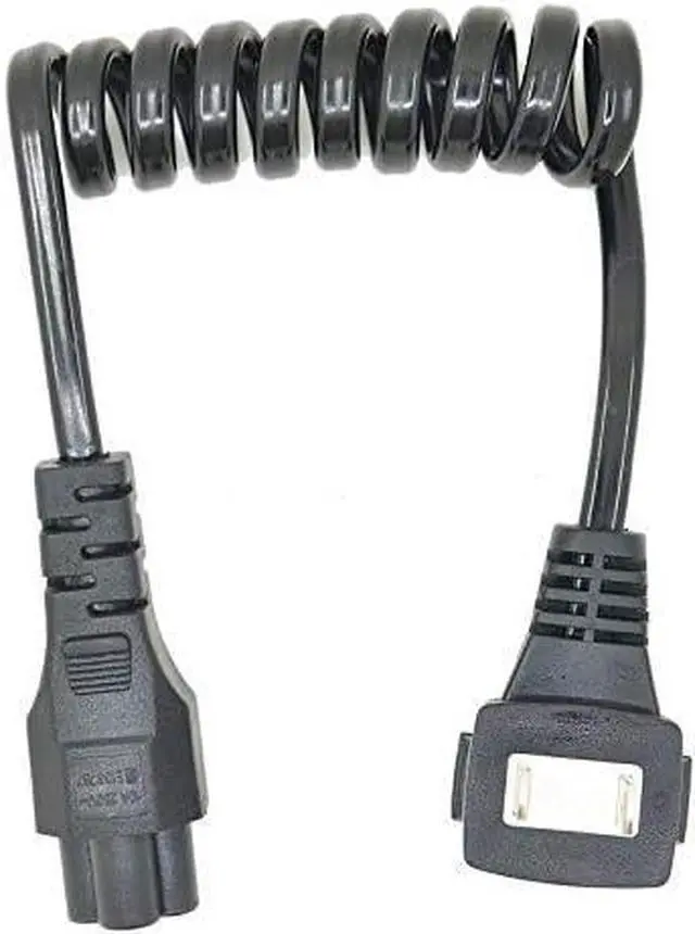 Alt view image 4 of 7 - NEMA 1-15P to IEC320 C5 Retractable Spring Power Cord, Elbow Plug Non Polarized US 2 Prong to C5 Power Extension Cord Replacement, 10-30cm,18AWG