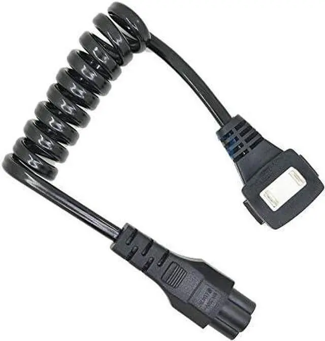 Alt view image 5 of 7 - NEMA 1-15P to IEC320 C5 Retractable Spring Power Cord, Elbow Plug Non Polarized US 2 Prong to C5 Power Extension Cord Replacement, 10-30cm,18AWG