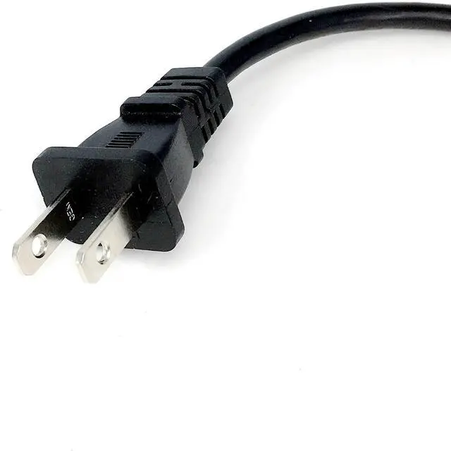 Alt view image 3 of 7 - NEMA1-15P to C5 Short Power Cord Plug, Non-Polarized 2-Prong US Plug to Right Angle IEC C5 Computer Laptop Portable Retractable Power Cord Elbow Plug, 18AWG, 30-75cm