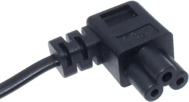Alt view image 4 of 7 - NEMA1-15P to C5 Short Power Cord Plug, Non-Polarized 2-Prong US Plug to Right Angle IEC C5 Computer Laptop Portable Retractable Power Cord Elbow Plug, 18AWG, 30-75cm