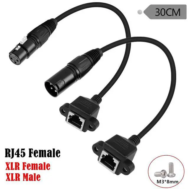Alt view image 2 of 7 - 1-Pair XLR 3pin to RJ45 Female Adapter Cable,XLR Male to RJ45 Network Connector Extension Cable Use Cat5 Ethernet for DMX-CON Controller Series RGB Tube Light, Mixer -1ft/30cm