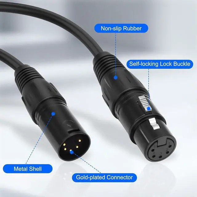 Alt view image 5 of 7 - 1-Pair XLR 3pin to RJ45 Female Adapter Cable,XLR Male to RJ45 Network Connector Extension Cable Use Cat5 Ethernet for DMX-CON Controller Series RGB Tube Light, Mixer -1ft/30cm