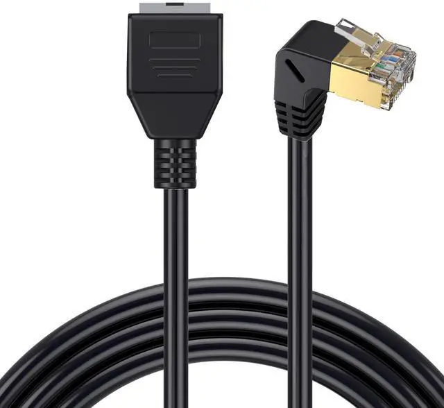 Main image of 90 Degree Up Angle Cat8 Ethernet Cable, High Speed 40Gbps 2000Mhz Network Cord, with Gold Plated Plug SFTP Wires CAT8 RJ45 Connector Gaming LAN Cable,for Gaming PC PS Xbox Modem,1ft/0.3m