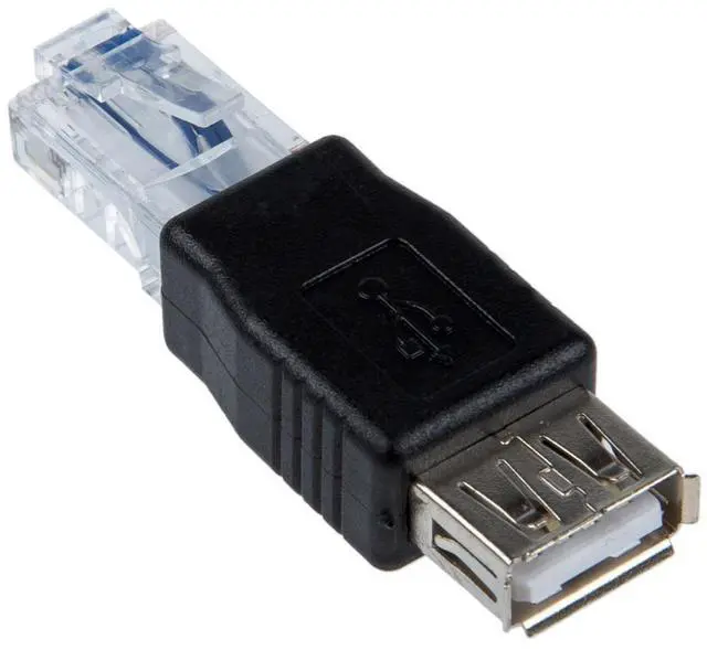 Alt view image 3 of 7 - 2 Pack USB 2.0 Type A Female to RJ45 Male Adapter Connector Converter Compatible with Laptop Computer Hard Drive Printer Camera USB2.0 A Female to RJ45 Male