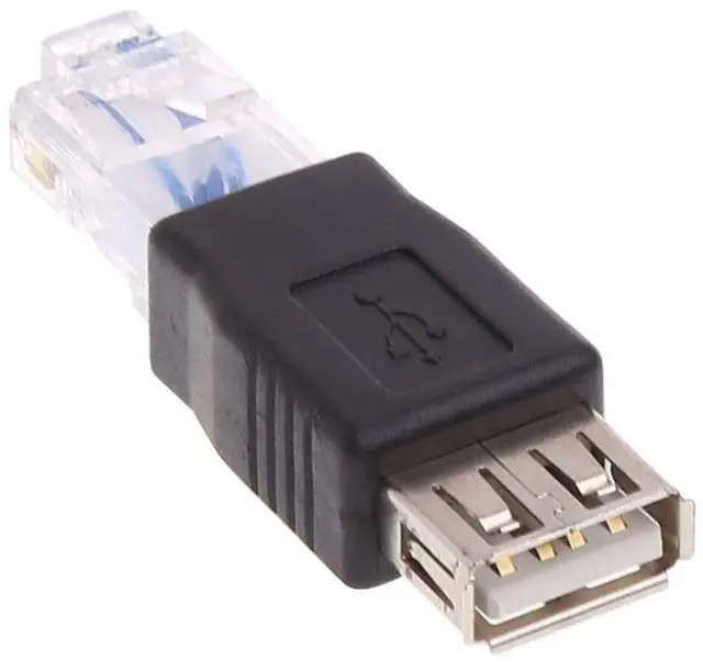 Alt view image 4 of 7 - 2 Pack USB 2.0 Type A Female to RJ45 Male Adapter Connector Converter Compatible with Laptop Computer Hard Drive Printer Camera USB2.0 A Female to RJ45 Male