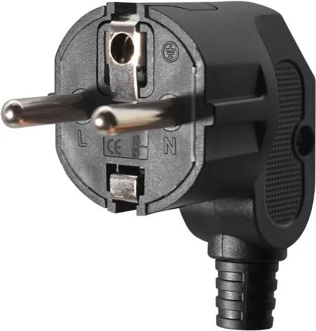Alt view image 3 of 7 - (2 Pack) EU 16A Schuko French Korea 4.8mm Pin DIY Rewireable Power Plug ,Europlug Receptacles,Cee7 Adapter, European travel plug adapter (Black)