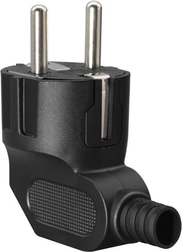 Alt view image 4 of 7 - (2 Pack) EU 16A Schuko French Korea 4.8mm Pin DIY Rewireable Power Plug ,Europlug Receptacles,Cee7 Adapter, European travel plug adapter (Black)