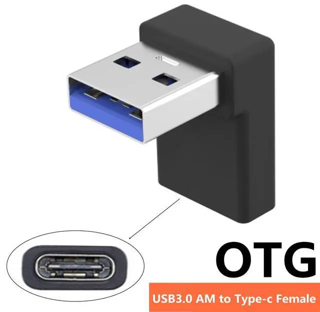 Alt view image 2 of 7 - 2-Pack Right Angle USB A Male to USB C Female Adapter,90 Degree USB3.0 to Type C Cable Connector Support unidirectional Sides 5Gbps & Data Transfer, for Laptops,Phone,PC