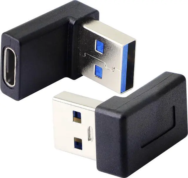 Alt view image 3 of 7 - 2-Pack Right Angle USB A Male to USB C Female Adapter,90 Degree USB3.0 to Type C Cable Connector Support unidirectional Sides 5Gbps & Data Transfer, for Laptops,Phone,PC