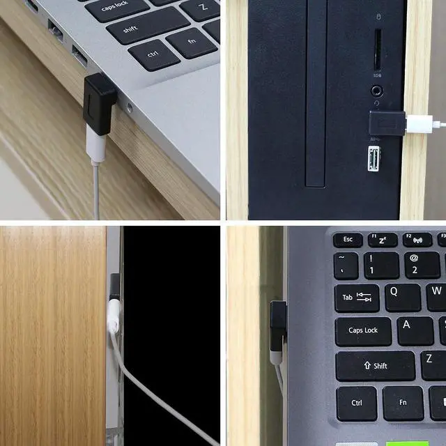 Alt view image 7 of 7 - 2-Pack Right Angle USB A Male to USB C Female Adapter,90 Degree USB3.0 to Type C Cable Connector Support unidirectional Sides 5Gbps & Data Transfer, for Laptops,Phone,PC