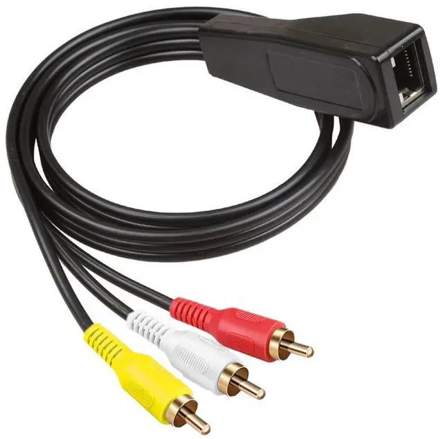 Alt view image 2 of 7 - 2-Pack RCA Audio Cable, RJ45 to RCA, 3 RCA to RJ45 Balun Component Video and Audio Extender Over Cat5/6/7 Ethernet Cable Up to 1000ft,2.6ft/0.8m