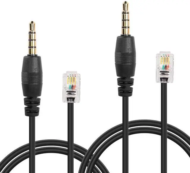 Main image of 2 -Pack RJ9 to 3.5mm Audio Jack Cisco Telephone Cable RJ9 4P4C to 3.5mm Audio Male Plug Fixed Cisco Telephone Cable for Fixing Telephone Sets,Earphones,etc(32.6Inch/83cm)