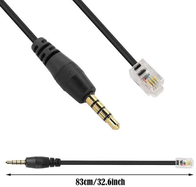 Alt view image 5 of 7 - 2 -Pack RJ9 to 3.5mm Audio Jack Cisco Telephone Cable RJ9 4P4C to 3.5mm Audio Male Plug Fixed Cisco Telephone Cable for Fixing Telephone Sets,Earphones,etc(32.6Inch/83cm)