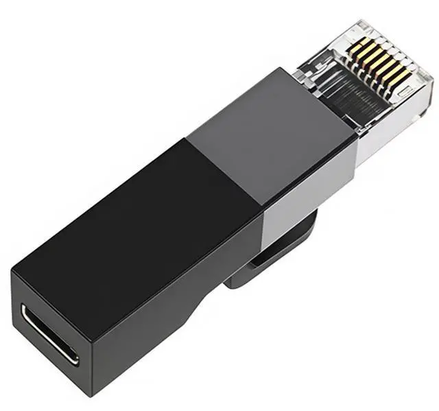 Main image of USB C to Ethernet Adapter, USB C to RJ45 Gigabit Adapter 1000Mbps, Type C Female to RJ45 Male Connector for MacBook Pro/Chromebook, Thunderbolt 3 Type C Network Dongle