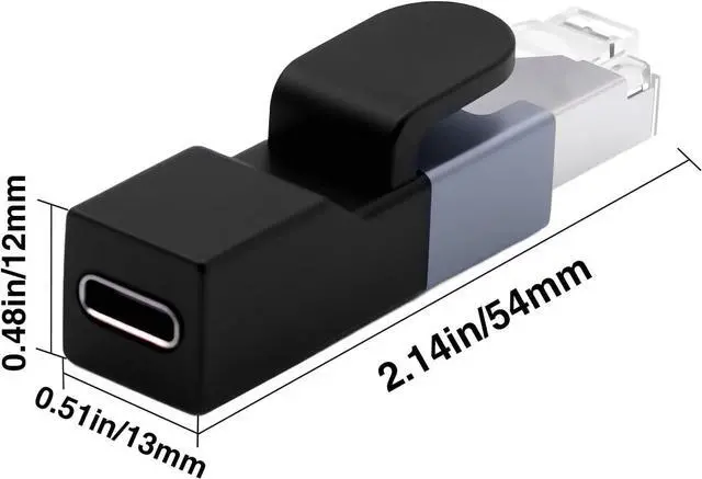 Alt view image 4 of 7 - USB C to Ethernet Adapter, USB C to RJ45 Gigabit Adapter 1000Mbps, Type C Female to RJ45 Male Connector for MacBook Pro/Chromebook, Thunderbolt 3 Type C Network Dongle