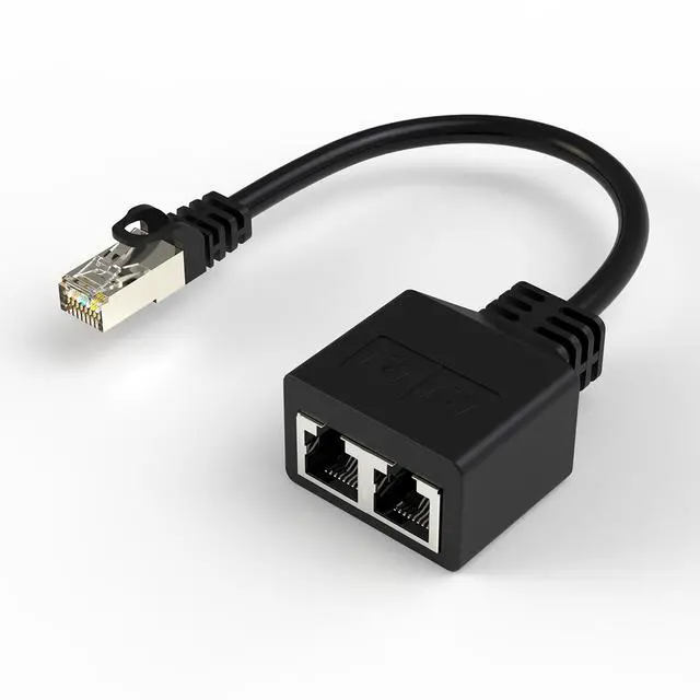 Main image of RJ45 1 Male to 2 x Female LAN Splitter Network Adapter Cable Suitable Super Cat5, Ethernet Splitter Cable Suitable Super Cat5e, Cat6, Cat7 LAN Ethernet Socket Connector Adapter,7.8in/20cm