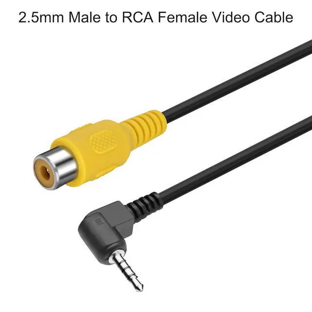 Alt view image 2 of 7 - (2-Pack) 2.5mm to RCA Video Cable 90 Degree Angle 2.5mm TRRS Male Plug to RCA Female AV Input Conventer Adapter