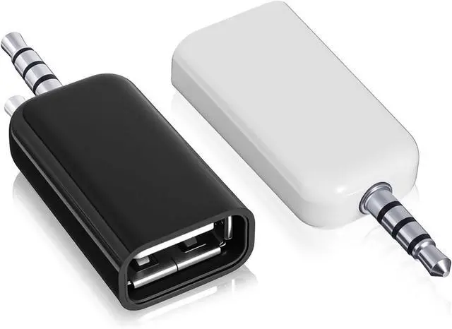 Main image of 2 Pack AUX to 3.5mm Audio Adapter Only Work for Car Auxiliary Port Not Universal AUX to USB Adapter Audio Cable USB A Female 3.5mm Male Audioes Converter Jack Plug for USBs