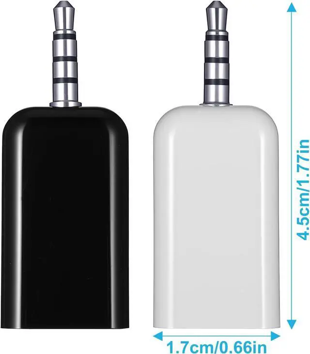 Alt view image 4 of 7 - 2 Pack AUX to 3.5mm Audio Adapter Only Work for Car Auxiliary Port Not Universal AUX to USB Adapter Audio Cable USB A Female 3.5mm Male Audioes Converter Jack Plug for USBs