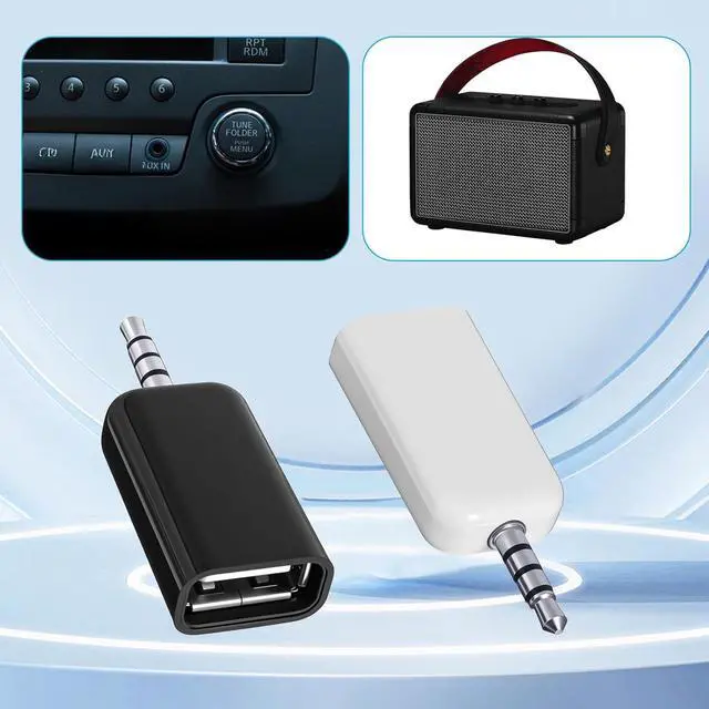 Alt view image 3 of 7 - 2 Pack AUX to 3.5mm Audio Adapter Only Work for Car Auxiliary Port Not Universal AUX to USB Adapter Audio Cable USB A Female 3.5mm Male Audioes Converter Jack Plug for USBs
