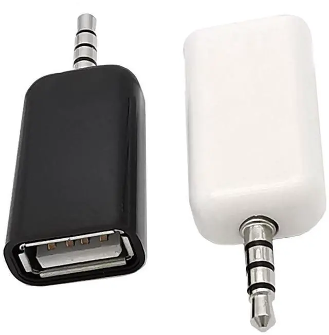 Alt view image 2 of 7 - 2 Pack AUX to 3.5mm Audio Adapter Only Work for Car Auxiliary Port Not Universal AUX to USB Adapter Audio Cable USB A Female 3.5mm Male Audioes Converter Jack Plug for USBs