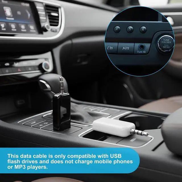 Alt view image 6 of 7 - 2 Pack AUX to 3.5mm Audio Adapter Only Work for Car Auxiliary Port Not Universal AUX to USB Adapter Audio Cable USB A Female 3.5mm Male Audioes Converter Jack Plug for USBs