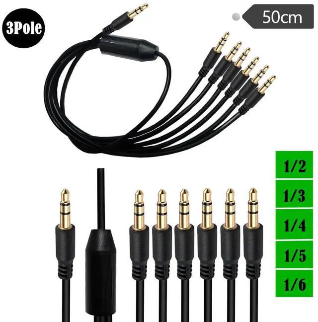 Alt view image 5 of 5 - Seadream Audio Y Splitte Cable ,3.5mm 1 Male to 3 Male Audio Splitter, TRS Stereo Jack Headphones Adapter Cable for Smartphone, Computer, Mp3, Earphone, Speakers (M to 3M),1.6ft
