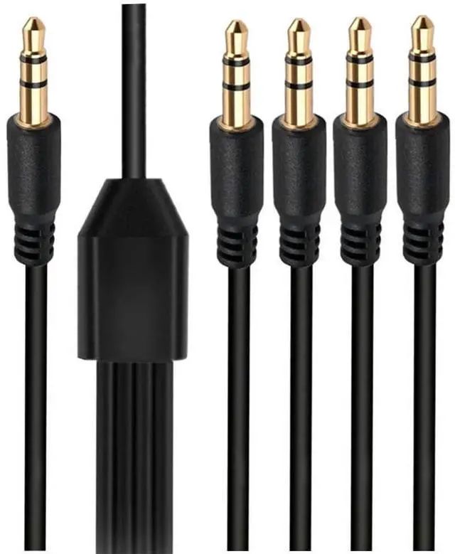 Main image of Audio Y Splitte Cable ,3.5mm 1 Male to 4 Male Audio Splitter, TRS Stereo Jack Headphones Adapter Cable for Smartphone, Computer, Mp3, Earphone, Speakers (M to 4M),1.6ft/50cm
