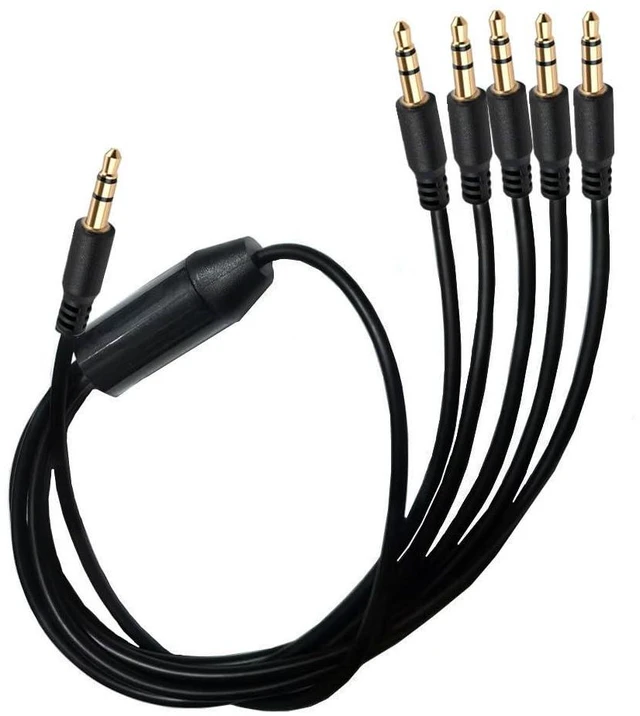 Alt view image 4 of 5 - Audio Y Splitte Cable ,3.5mm 1 Male to 5 Male Audio Splitter, TRS Stereo Jack Headphones Adapter Cable for Smartphone, Computer, Mp3, Earphone, Speakers (M to 5M),1.6ft/50cm
