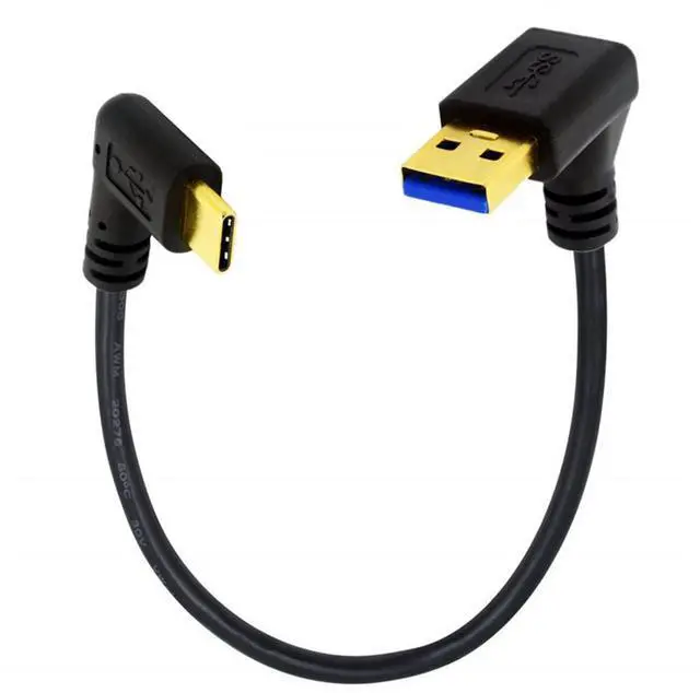 Main image of 1ft Short Up Angle USB Type C Cable, 90 Degree Angle 18W Fast Charging USB A to USB C Cable ,Gold Plated 90 degree Angle USB 3.0 (Type-A) Male to USB3.1 (Type-C)Male USB Data Sync & Charge Cable