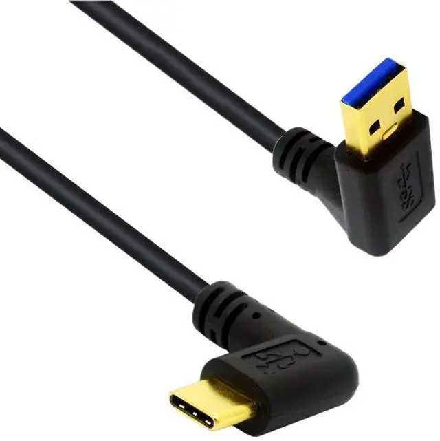 Alt view image 3 of 7 - 1ft Short Up Angle USB Type C Cable, 90 Degree Angle 18W Fast Charging USB A to USB C Cable ,Gold Plated 90 degree Angle USB 3.0 (Type-A) Male to USB3.1 (Type-C)Male USB Data Sync & Charge Cable