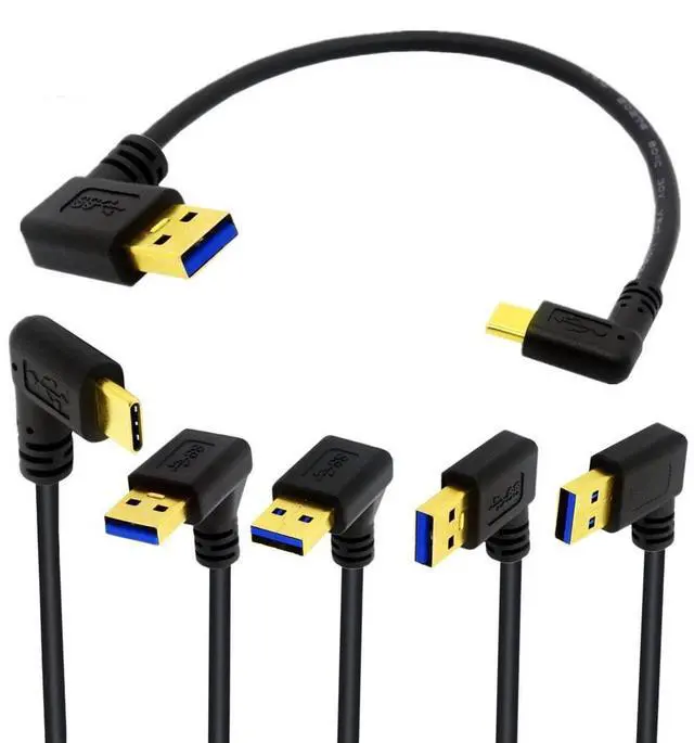 Alt view image 7 of 7 - 1ft Short Up Angle USB Type C Cable, 90 Degree Angle 18W Fast Charging USB A to USB C Cable ,Gold Plated 90 degree Angle USB 3.0 (Type-A) Male to USB3.1 (Type-C)Male USB Data Sync & Charge Cable