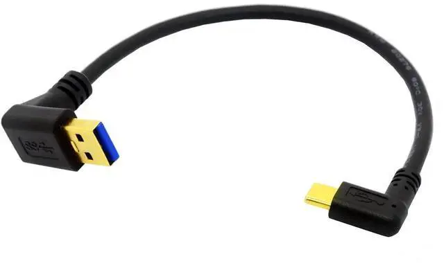 Alt view image 2 of 7 - 1ft Short Up Angle USB Type C Cable, 90 Degree Angle 18W Fast Charging USB A to USB C Cable ,Gold Plated 90 degree Angle USB 3.0 (Type-A) Male to USB3.1 (Type-C)Male USB Data Sync & Charge Cable