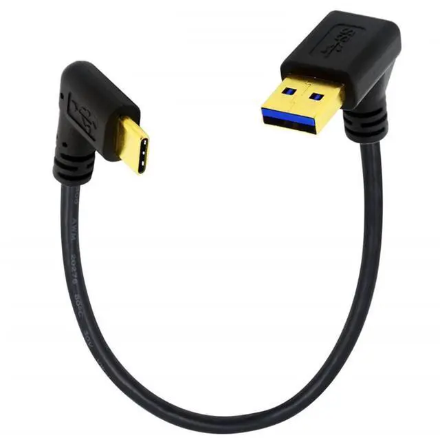 Main image of 1ft Short Down Angle USB Type C Cable, 90 Degree Angle 18W Fast Charging USB A to USB C Cable ,Gold Plated 90 degree Angle USB 3.0 (Type-A) Male to USB3.1 (Type-C)Male USB Data Sync & Charge Cable