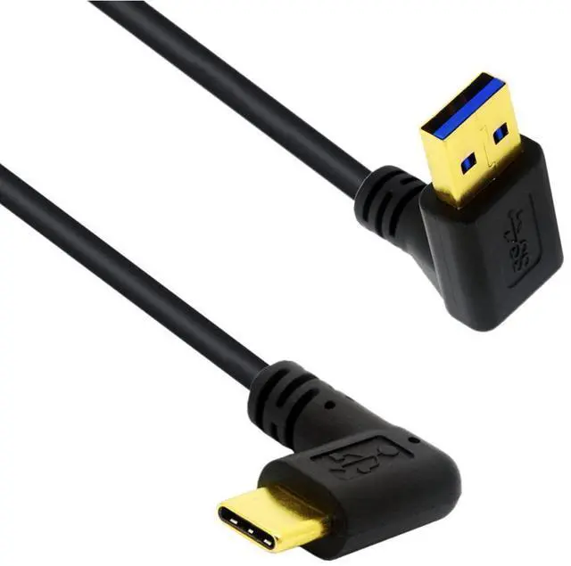 Alt view image 2 of 7 - 1ft Short Down Angle USB Type C Cable, 90 Degree Angle 18W Fast Charging USB A to USB C Cable ,Gold Plated 90 degree Angle USB 3.0 (Type-A) Male to USB3.1 (Type-C)Male USB Data Sync & Charge Cable