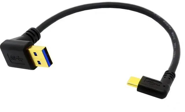 Alt view image 3 of 7 - 1ft Short Down Angle USB Type C Cable, 90 Degree Angle 18W Fast Charging USB A to USB C Cable ,Gold Plated 90 degree Angle USB 3.0 (Type-A) Male to USB3.1 (Type-C)Male USB Data Sync & Charge Cable