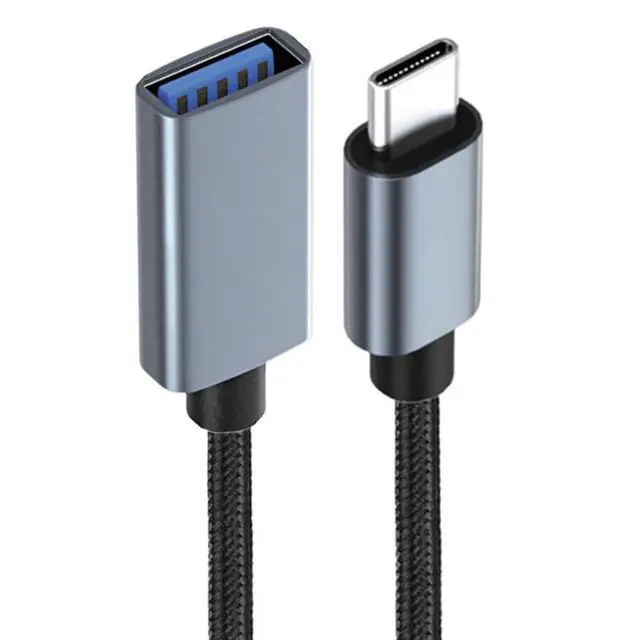 Alt view image 2 of 7 - USB C to USB 3.1 Adapter Braided Type C Male to USB Female | 5Gbps, OTG Cable, Nylon Braided, Aluminium, Compatible with iPhone 17 Pro Max Air 16 15 Galaxy S26 MacBook Air iPad,1ft/30cm