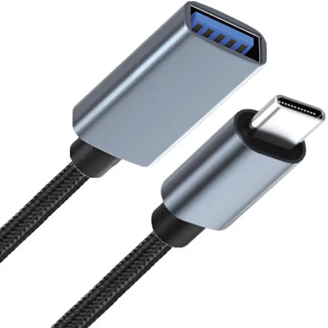Alt view image 4 of 7 - USB C to USB 3.1 Adapter Braided Type C Male to USB Female | 5Gbps, OTG Cable, Nylon Braided, Aluminium, Compatible with iPhone 17 Pro Max Air 16 15 Galaxy S26 MacBook Air iPad,1ft/30cm