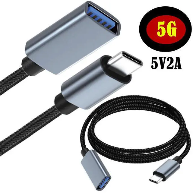 Alt view image 3 of 7 - USB C to USB 3.1 Adapter Braided Type C Male to USB Female | 5Gbps, OTG Cable, Nylon Braided, Aluminium, Compatible with iPhone 17 Pro Max Air 16 15 Galaxy S26 MacBook Air iPad,1ft/30cm