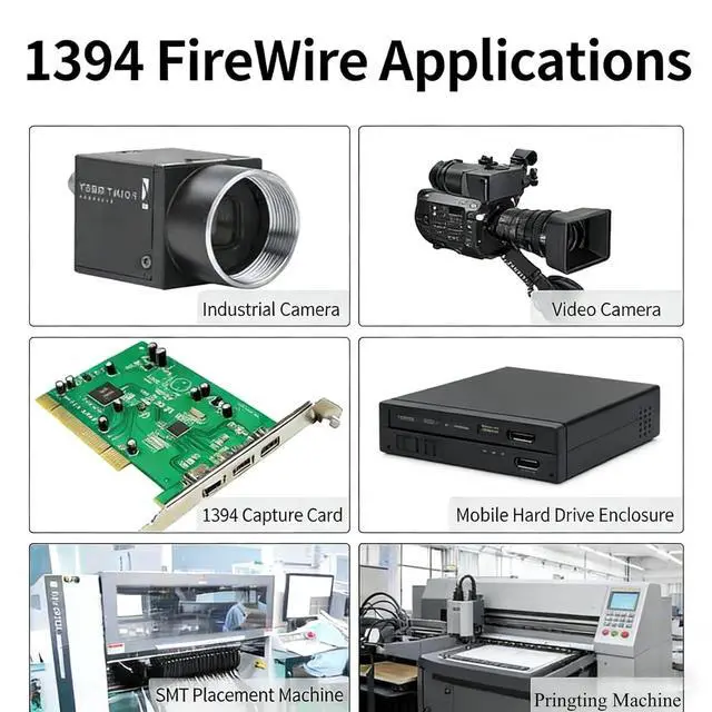 Alt view image 4 of 7 - Firewire to USB Adapter Cable IEEE 1394 Male 6-Pin to USB 2.0 Male Converter Firewire 400 1394-a to USB A Connector Cord for Hard Disk Printer Scanner