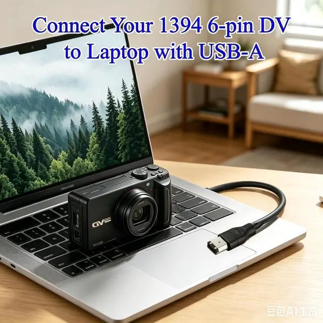 Alt view image 6 of 7 - Firewire to USB Adapter Cable IEEE 1394 Male 6-Pin to USB 2.0 Male Converter Firewire 400 1394-a to USB A Connector Cord for Hard Disk Printer Scanner
