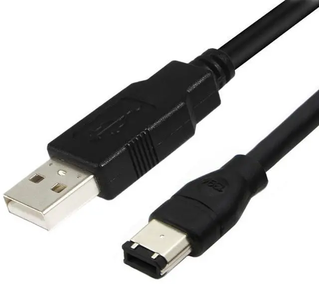 Alt view image 3 of 7 - Firewire to USB Adapter Cable IEEE 1394 Male 6-Pin to USB 2.0 Male Converter Firewire 400 1394-a to USB A Connector Cord for Hard Disk Printer Scanner, 10ft/3m